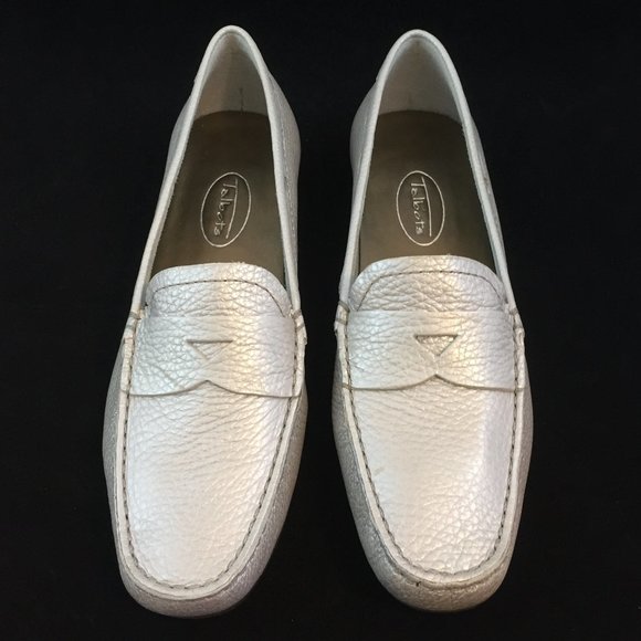 Talbots Brazilian Leather Penny Loafer in Silver- NEW - Picture 6 of 16